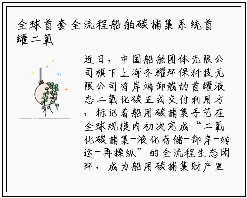 全球首套全流程船舶碳捕集系统首罐二氧化碳交付_ng南宫官网